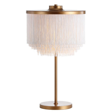 Coco 27.5" Fringed/Metal LED Table Lamp - JONATHAN Y
